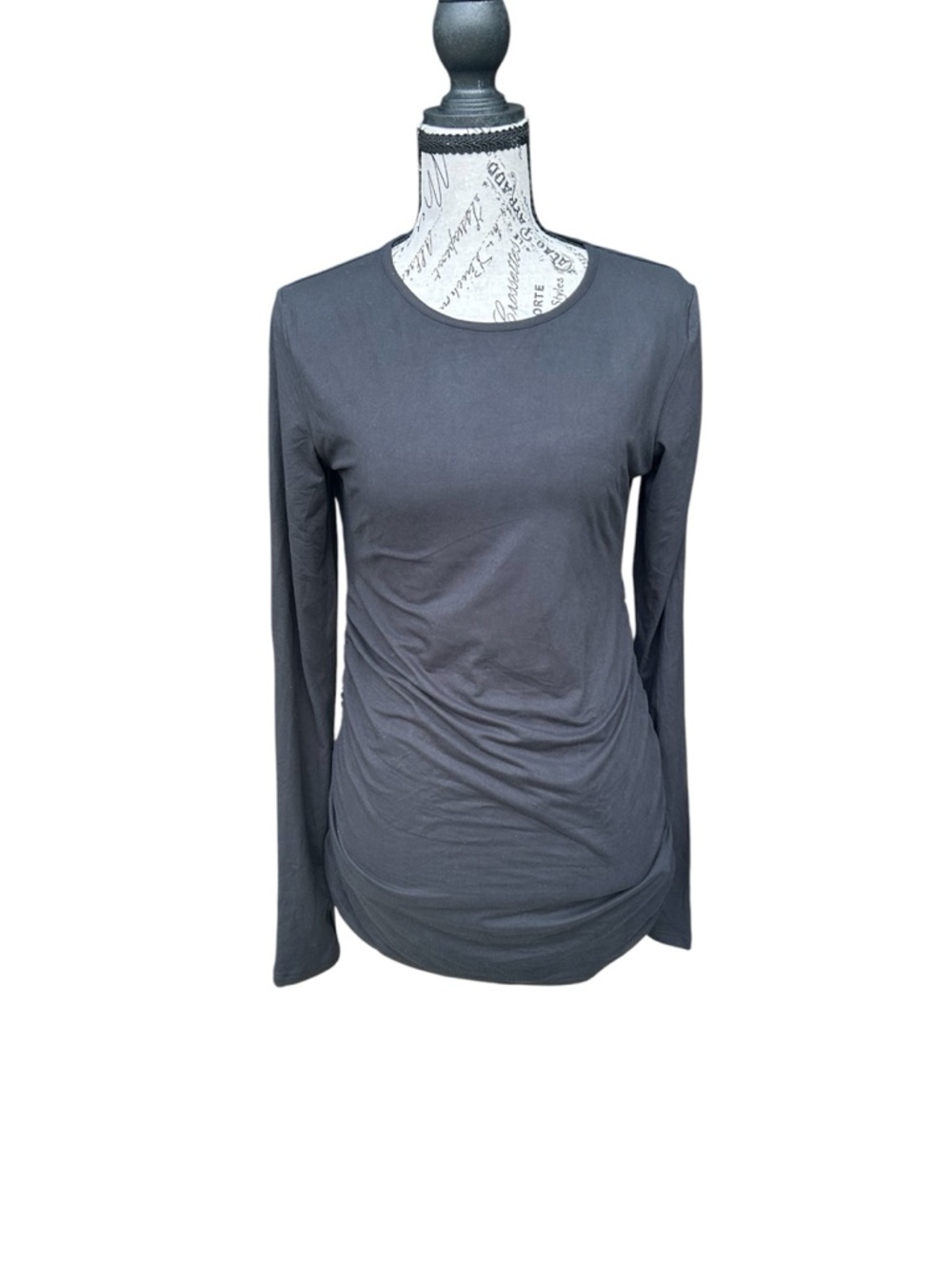 Set of 3 Ekouaer Ruched Long‑Sleeve Tops • Size M • Black/White/Brown - Picture 11 of 14